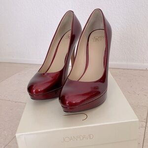 Joan & David Dark Red Patent Leather Pumps